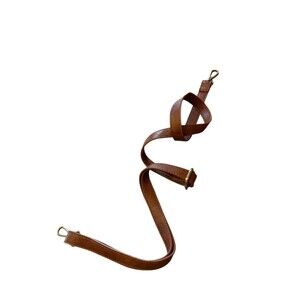 Adjustable Crossbody Bag Strap Brown Antique Gold Hardware Swivel Clips